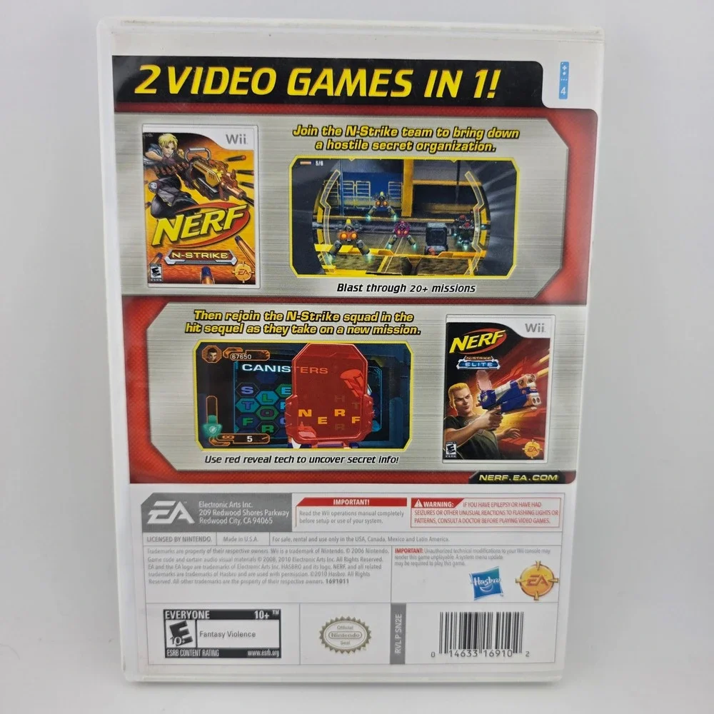 Nerf N-Strike Double Blast Bundle Nintendo Wii Game GOOD Retro Family Fun Motion